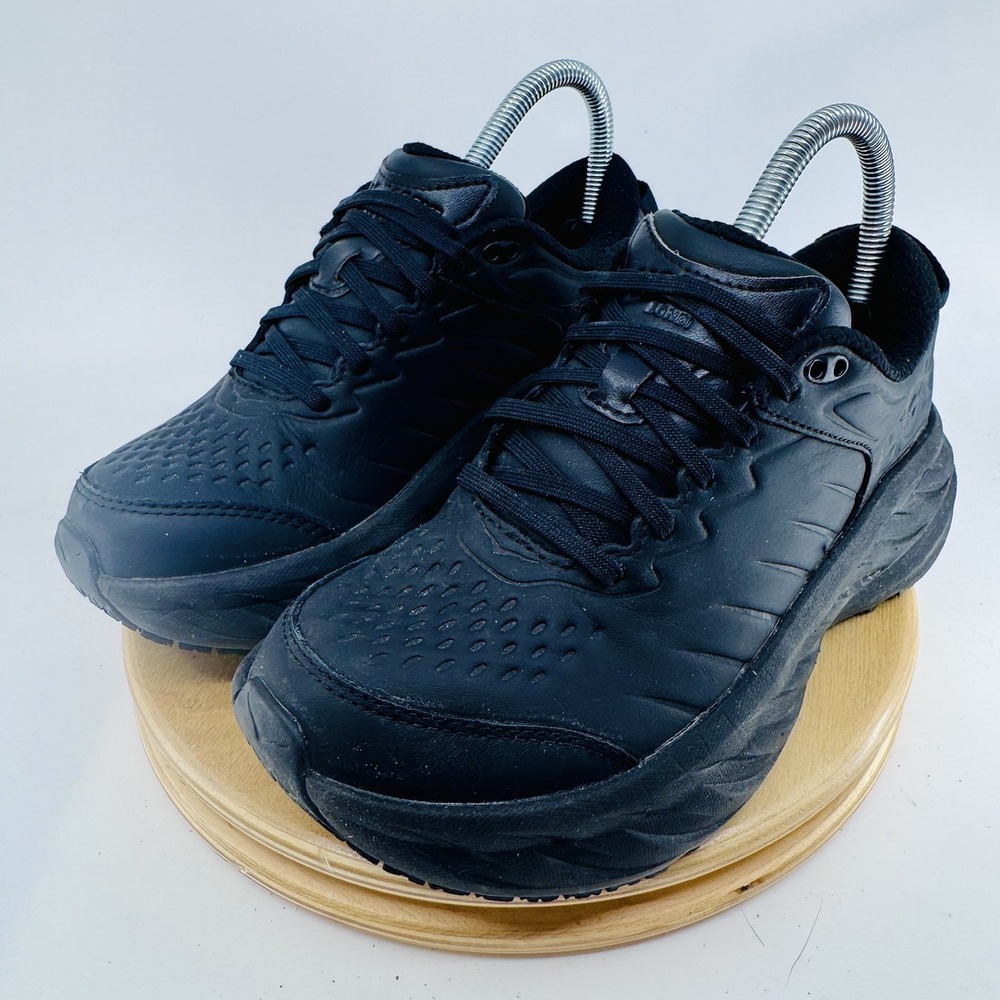 HOKA Bondi SR Shoes Womens 6 Black Slip Resistant Walking Work Safety